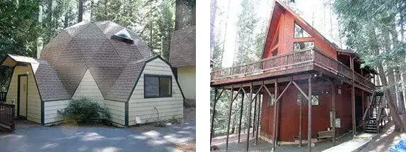 Geodesic Cabin and Chalet Cabin in Arnold, CA