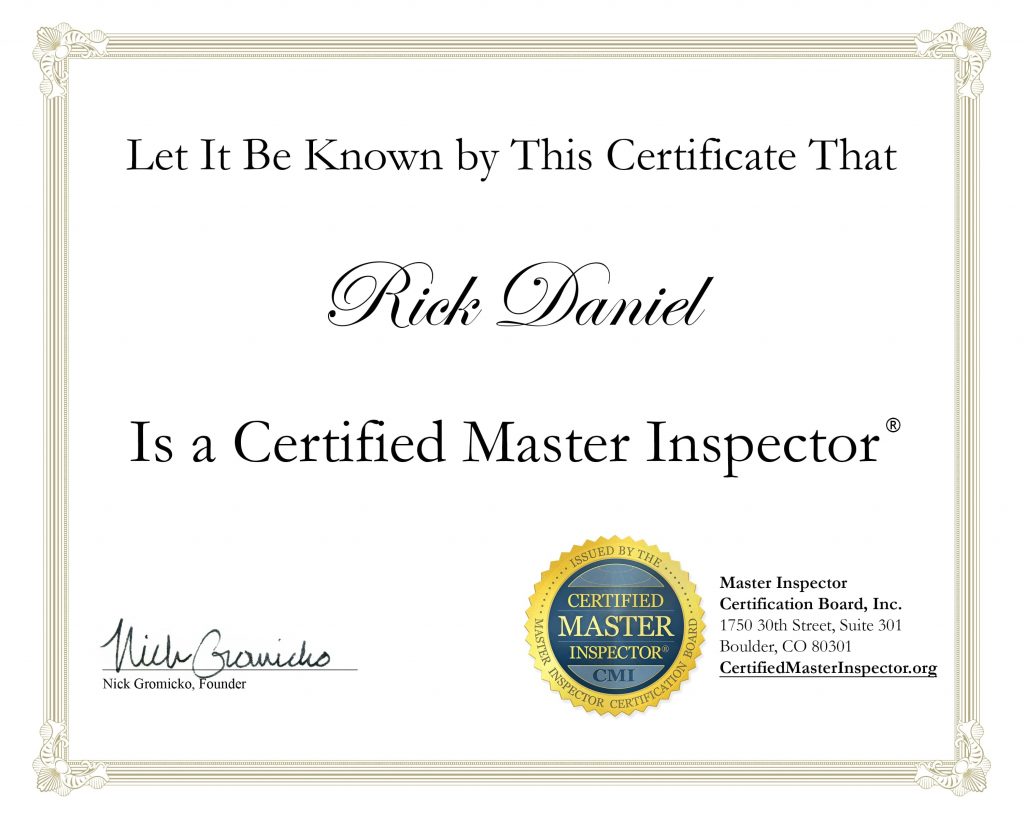 Certified Master Inspector Certification